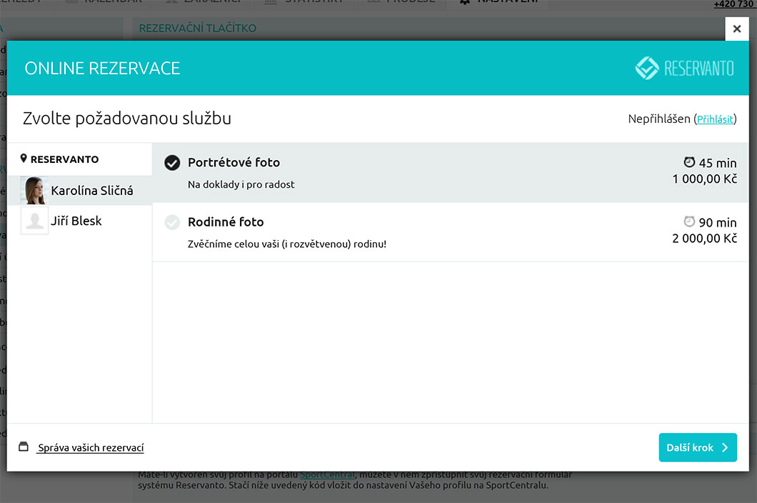 Váš zákazník si vybere z nabídky focení...