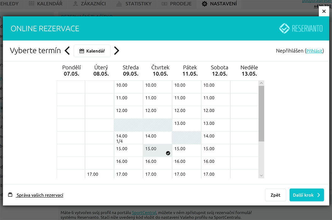 Poté si volí vhodný termín.