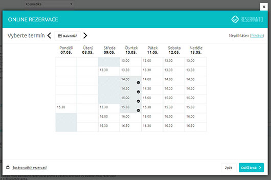 Poté zvolí vhodný termín.
